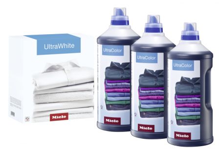 Набор моющих средств для ухода за бельём 3×UltraColor + 1×UltraWhite Miele купить в Тюмени | Всегда в наличии! | Артикул 11518190 | Официальный сайт